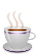 drawn white cup of hot coffee