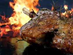 Barbecue Chicken and fire