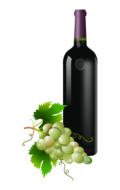 grapes glass wine bottle