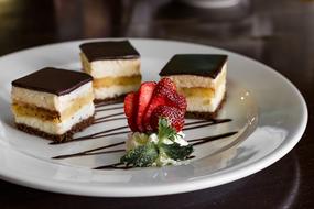 Chocolate pie pieces on plate