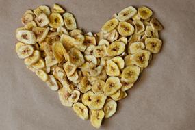 Banana Dried Chips heart decor