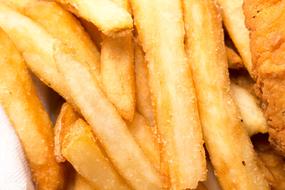 Close-up of the salty, crispy potato fries