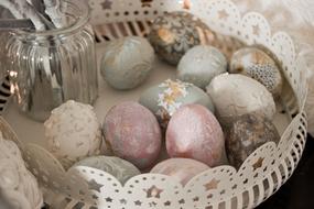 Easter Eggs white pink decoration