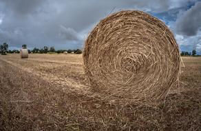 round haystack in the open air in Spain