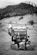 Jeep road Black And White
