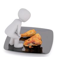 3d man and chicken legs