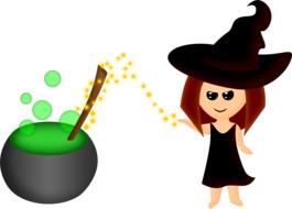 halloween witch potion magic drawing