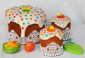 Easter Baking with colorful decor