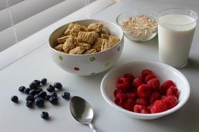 Cereal Breakfast Healthy on a white table