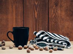 black Mug and Nuts Table