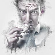 illustration of Hungry man Eating