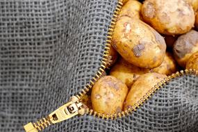 Potatoes in Linen Bag