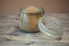 brown sugar in a glass jar