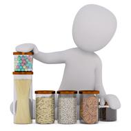 clipart of human and food in cans