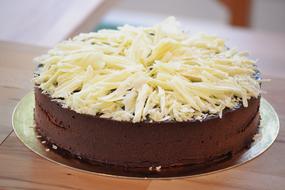 Dark Chocolate Cake close up, Plated Dessert