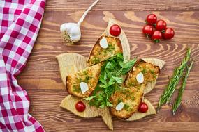 fried bread with garlic and herbs