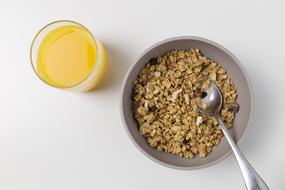 Orange Juice Drink and cereals Breakfast