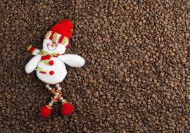 Snowman On Coffee Beans