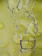 storm of water in a transparent glass