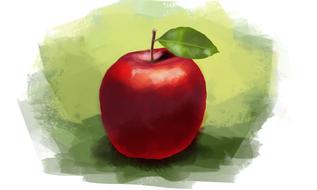 healthy food apple drawing