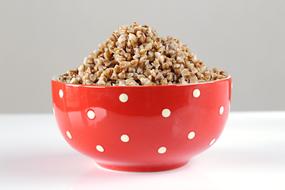 buckwheat in a red bowl