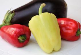 Eggplant Peppers Red
