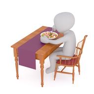 lunch at the table as a 3d model