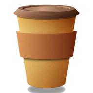 brown plastic coffee cup, render