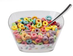colorful froot loops cereals in bowl