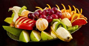 variety of exotic fruits on a plate