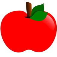 cartoon apple red fruit food