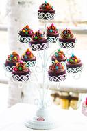 chocolate muffins as a decoration of the holiday