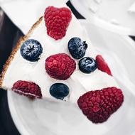 piece of Sponge Cake with Cream