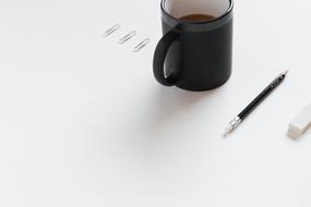 Coffee Mug and Pencil and Eraser