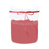 cartoon pot red jam strawberry