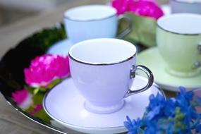 Coffee Cups and flowers