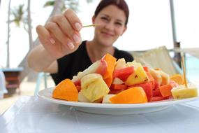 Eating the Breakfast Fruit Salad