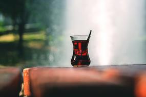 turkish tea in glass on table