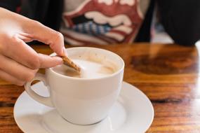 cookies with coffee in blurred background