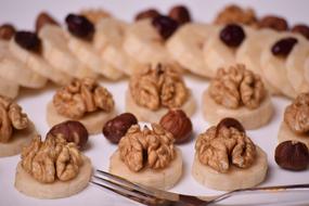 Delicious dessert, walnuts, raisins and banana