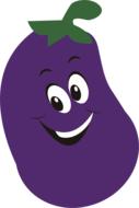 happy smiling cartoon eggplant