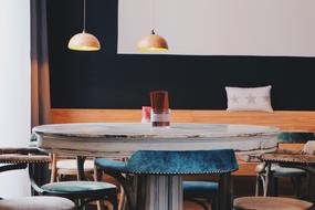 Interior Furniture Table in cafe