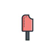 drawn pink bite ice cream