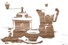 coffee wood painted art artwork