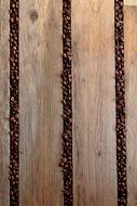 coffee grains in wood