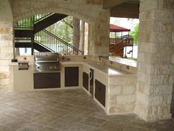 barbecue in the outdoor kitchen