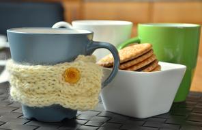 Ceramic Coffee Cup and biscuits