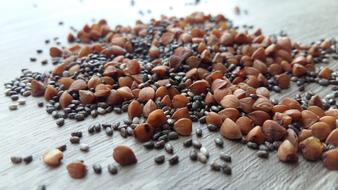 chia seeds and buckwheat