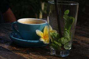 Bali flower and Coffee Cup