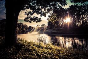 Park Fountain Waterspout landscape